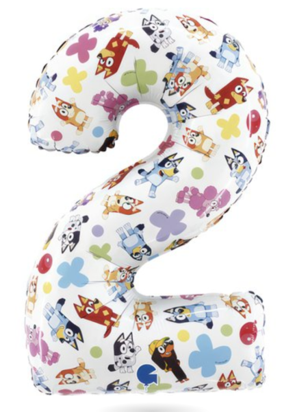 Folienballon - Zahl 2: Bluey - ø 75cm